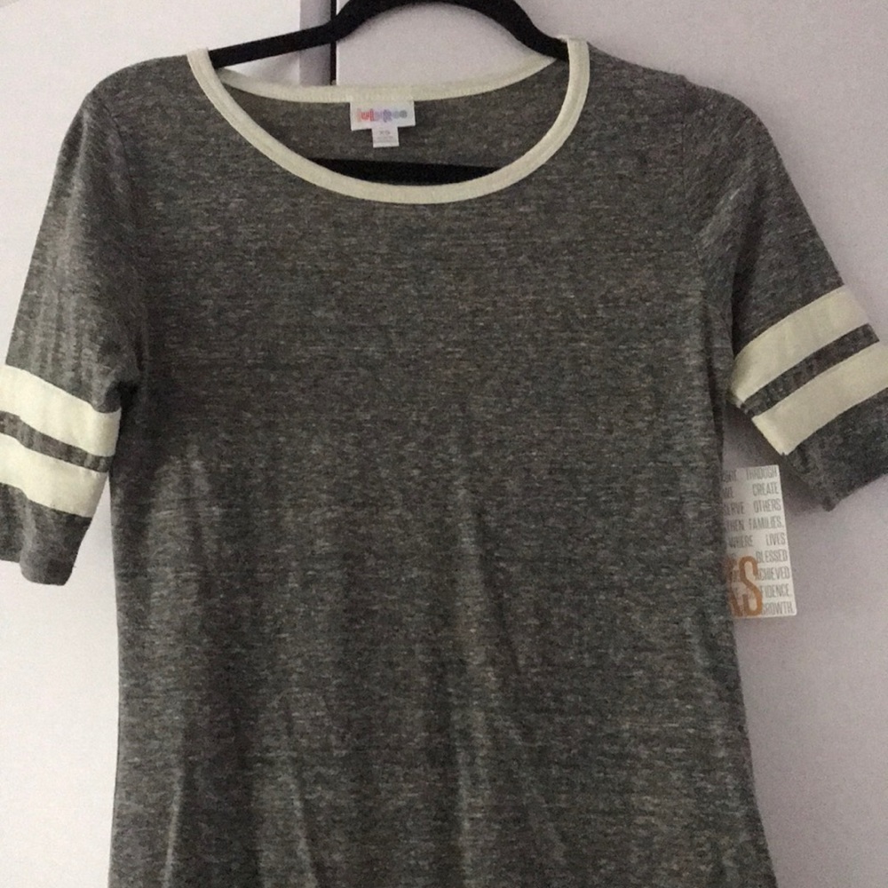 Xs lularoe grey and cream striped dress